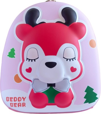 SAAFRLIFE Cute Beddy Bear 3D Hard shell Polyester Waterproof School bag/bag pack for Kids 5 L Backpack(Pink)