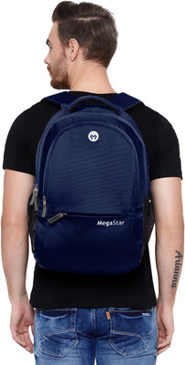 MegaStar Universal Waterproof Unisex Bag College Office School Travel Spacy Multipurpose 30 L Laptop Backpack(Blue)