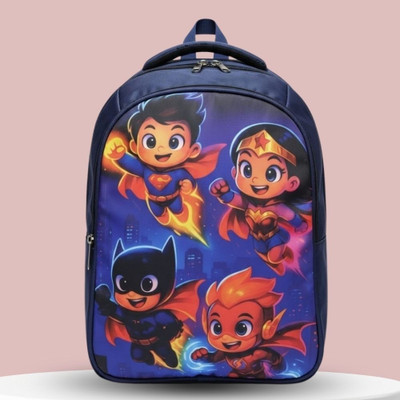 MOSU Kids Superhero Backpack | Durable, Stylish, Lightweight Waterproof School Bag(Blue, 26 L)