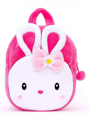 Littoze Soft Plus Rabbit White School Bag For Kids Soft Plush Backpack For Small Kids Nursery Bag Kids Gift (Age 2 to 6 Years) (Nursery/Play School) Plush Bag 10 L Backpack(Pink)