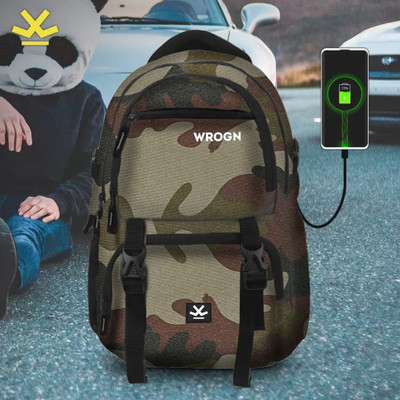 WROGN ASPHER Unisex With USB port and Rain cover 40 L Laptop Backpack(Camouflage)