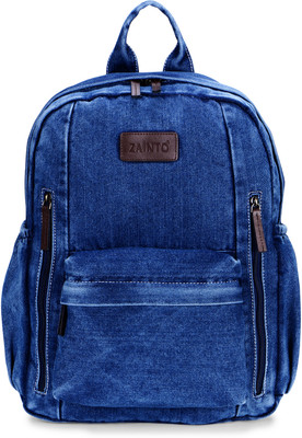 Zainto Denim bag for women 25 L Backpack(Blue)