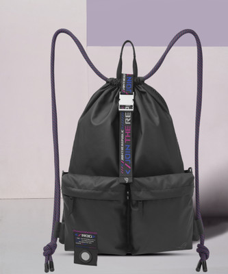 ASUS SLASH BD3700 Multi-use Drawstring Bag , Zinc alloy buckle, Water-resistant 19 L Backpack(Black)