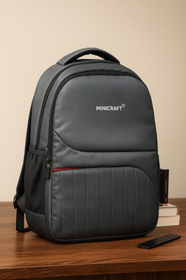 Minicraft 28 litres Laptop Backpack for Men & Women | Business Laptop Bag 35 L Trolley Backpack(Grey)