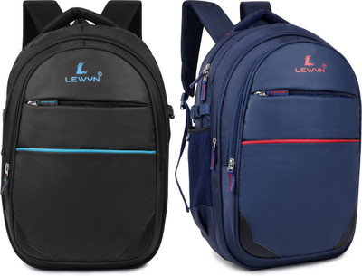 LEWYN Premium Quality Spacy Unisex Bag With Rain Cover Waterproof 40 L Backpack(Black, Blue)