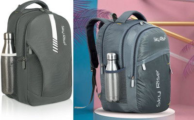 SKY RISE Laptop Backpack 35 L Backpack(Grey, Green)