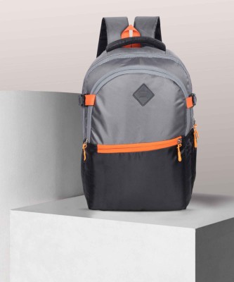 MONVELLI 117_Grey-black-orange_12 25 L Backpack(Grey, Black)