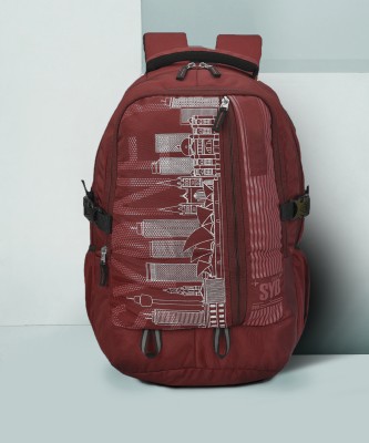 Genipap Laptop Backpack 1009 Internal Organiser Space With Rain Cover 35 L Backpack(Maroon)