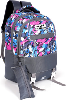 SKYFA FASHION Girls Boys College Backpack Coaching Tuition Bag 32 L Laptop Backpack(Grey)