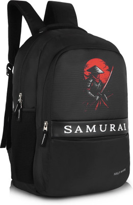 Half Moon Samurai College School Backpack Bags For Boys & Girls Trendy Bags For Students 30 L Laptop Backpack(Black)