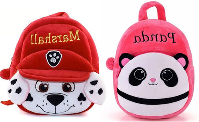 Bluemoon Kids Bag Panda Pink & Minnie Soft Plush Backpacks for Baby Boys/Girls Plush Bag 4 L Backpack(Multicolor)