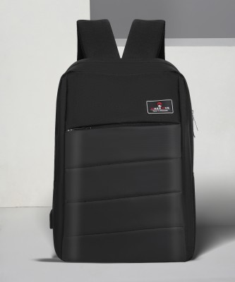 HikerHive Simpliq- Sleek Casual Waterproof Laptop Bag Office/College with USB Fast charge 21 L Laptop Backpack(Black)