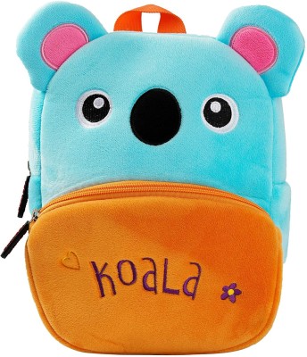 HappyChild Toddler School Bag Plush Bag Kids Bag for 2 to 5 year Child School Bag(Blue, Black, Orange, 10 L)