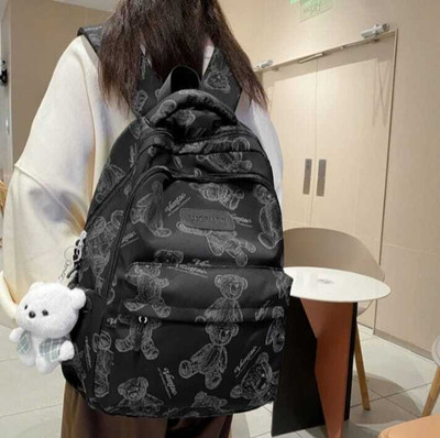 WALSON Laptop Backpack Bear Face Printed Casual Backpack for College & Office 30 L Backpack(Black)