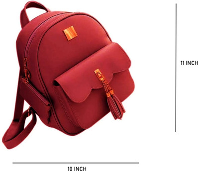ARNLC For Girl's With 1 Compartment & Adjustable Strap 15 L Backpack(Red)