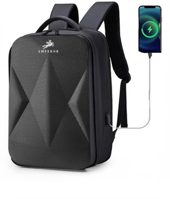 Emperor Exclusive Harshell Premium Quality with USB charging Port for men and women 32 L Laptop Backpack(Black)