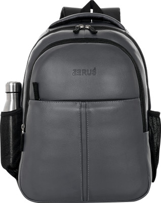 ZERUS Faux Leather Business Backpack Lightweight & Comfortable Bag for Men & Women 35 L Laptop Backpack(Grey)