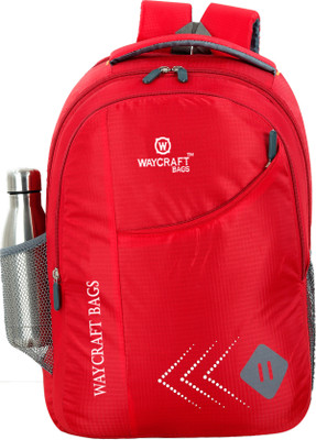 WAYCRAFT Smart Bag Spacy Comfortable 4th to 10th class casual Waterproof School Bag 30 L Backpack(Red)