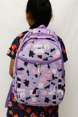 FLIKKER Stylish Waterproof School Bag for Girls with Bottle Holder Laptop Backpack 35 L Backpack(Purple)