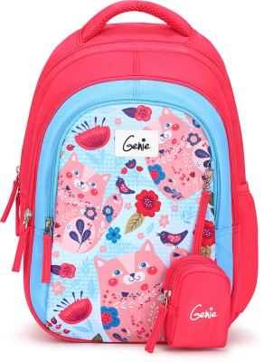 Genie Kitty Kids Backpacks, 15 inches, Cute, Colourful bags for girls 20 L Laptop Backpack(Multicolor)