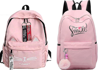 khatushyam collection A_CT_ PINK_-@_-1 & SMILE-PRINT-1PC_abc 30 L Backpack(Pink, Pink)