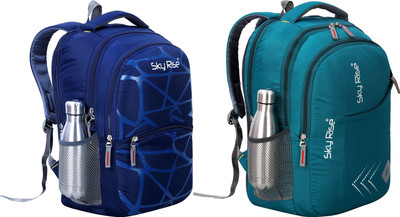 SKY RISE Laptop Backpack 35 L Laptop Backpack(Red, Blue)