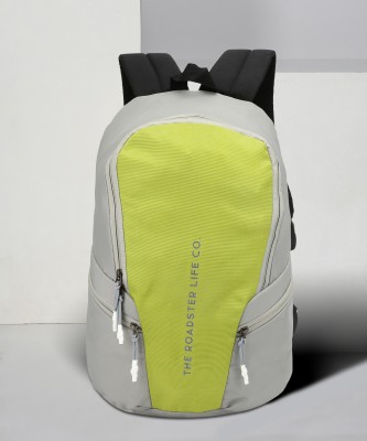 Roadster Medium Daypack 23 L Backpack(Grey, Green)