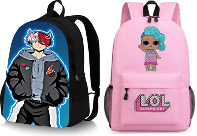 KSC HOODEI_@@_1PC & LOL-PRINTPINK-1PC_@ Backpack(Black, Pink, 30 L)