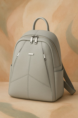 JAISOM Small 18 L Laptop Backpack Purse Travel Vintage PU Leather Bag For Women 20 L Backpack(Grey)