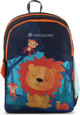 HARISSONS Lion Primary School Backpack for Children (7-12 yrs Old) (Navy Orange, 19 Ltrs) 19 L Backpack(Orange)