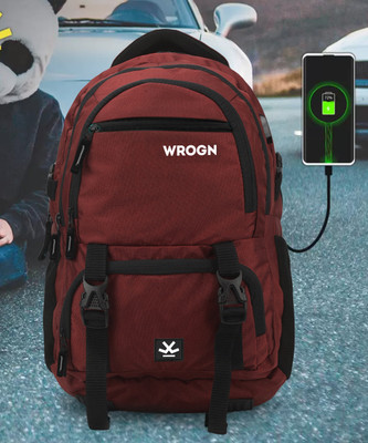 WROGN Unisex Backpack with USB Port and Rain Cover 40 L Laptop Backpack(Maroon)