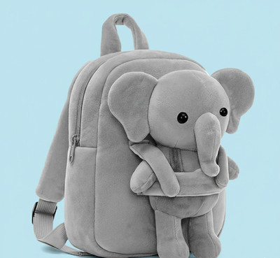 UDHNA Baby Elephant Backpack – Soft, Lightweight, and Adorable Design 12 L Backpack(Grey)