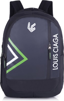 louisciaga LOUIS CIAGA Laptop Black Backpack 15.6 inch Expandable Bag (Black) 35 L Laptop Backpack(Black, Green)