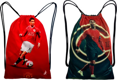 CSZ Grapnic Printed Drawstring Polyester Backpack for Sports/ Gym/Yoga/Casual 18 L Backpack(Red)