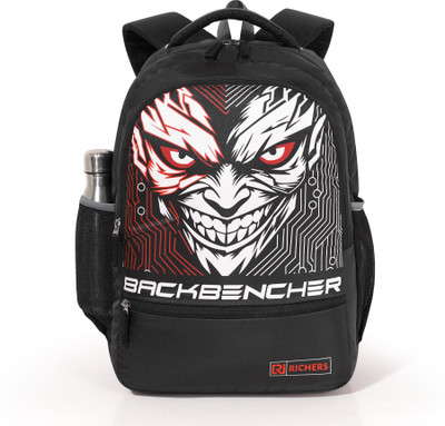Richers CasualBackpack in Black Polyester Spacious Compartments & Hidden Storage 35 L Backpack(Black)