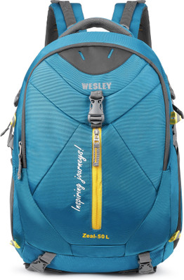 WESLEY Zeal Multipurpose bag with Shoe Compartment/Raincover College travel backpack 50 L Laptop Backpack(Blue)