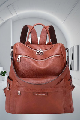 HouseOfCommon Women Backpack Student Backpack Lightweight Comfortable 25 L Backpack(Tan)