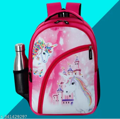 Kstyle Kids Unicorn cartoon School Backpack Bag for Baby Girls/Boys 22 L Backpack(Pink)