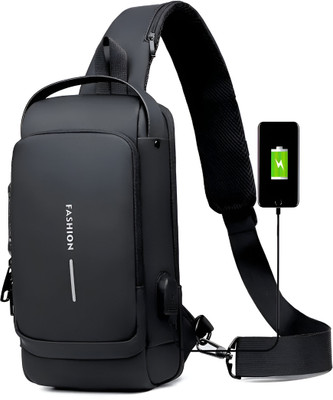 ROMJ Anti-theft Unisex Sling Bag with Password Lock With USB Charging Port 500 L Backpack(Blue)