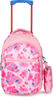 Glacier Backpack Trolley With 2 Wheels | Soft Polyester Bags With 4 Main Compartments 30 L Trolley Backpack(Pink)