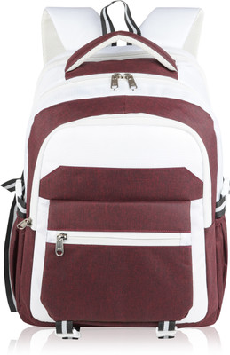 PREVAILER Water-Resistant Backpack for School, College, Travel & Casual Daily Use 30 L Laptop Backpack(White, Red)