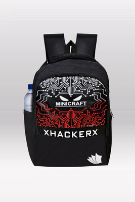 Minicraft Hacker Edition Bag with 2 Secret Pockets Laptop Backpack 28 L Backpack(Black)