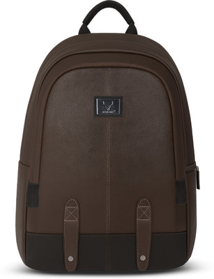 REDHORNS Classic 30L Faux Leather Laptop Backpack 15.6 Inch,Water Resistant for Unisex 30 L Laptop Backpack(Brown)