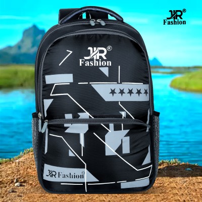 jir fashion Waterproof Casual Trendy Print College School Bag Men Women 30 L Laptop Backpack(Black)