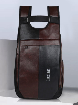 Luzian Trendy unisex 28 L Laptop Backpack(Brown, Black)