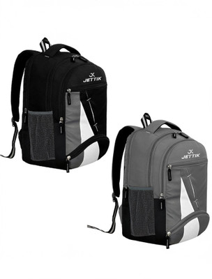 jettik High quality Combo Waterproof School Bag/College Bag Pack of 2 35 L Laptop Backpack(Black, Grey)