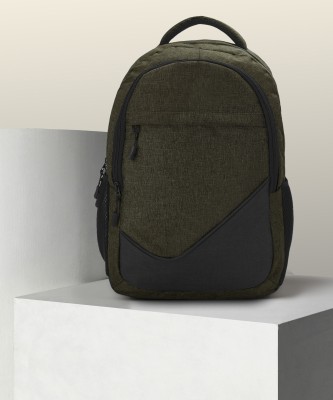 Genipap Laptop Backpack 1025 Khadi Textured 25 L Backpack(Green, Grey)