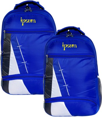 IPSUM Waterproof Premium College/School/Office Bag for Travel Pack of 2 combo Bag 35 L Laptop Backpack(Blue)