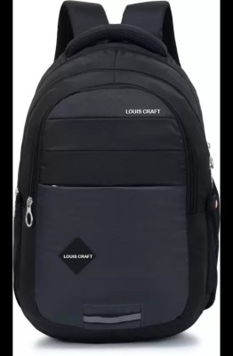 Louis Craft Laptop Backpack bag with Rain Cover 35 L Laptop Backpack(Black)