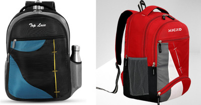 MICXO Comfortable Durable Backpack for Daily Commute of School College Office 30 L Backpack(Black, Red)